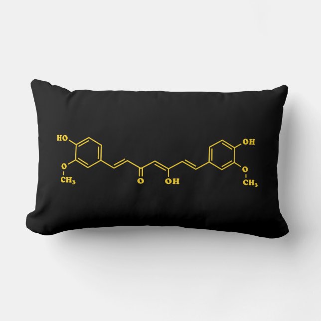 Cojín Lumbar Fórmula química molecular de Curcumin Turmérica (Anverso)