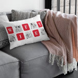 Cojín Lumbar Foto Collage moderna y regalo rojo para una precio<br><div class="desc">Foto Collage moderna y regalo rojo para una preciosa esposa</div>