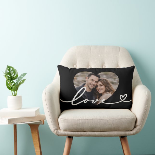 Cojín Lumbar Foto de corazón personalizada (Silla)