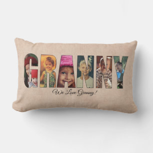 Cojín Lumbar Foto de Pillow GRANNY, Añadir imágenes, mensaje al