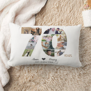 Cojín Lumbar Foto del aniversario del Boda de 70 años