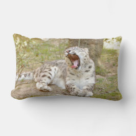 Cojín Lumbar Foto: gato leopardo de las nieves, animales. arroj