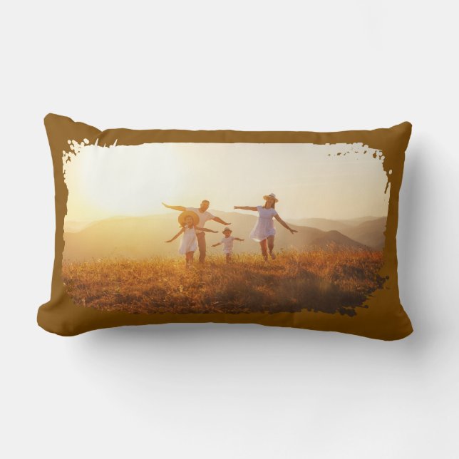 Cojín Lumbar Foto marrón moderna de borde ondulado (Anverso)