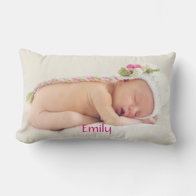 Cojín Lumbar Foto personalizada de bebé (Anverso)