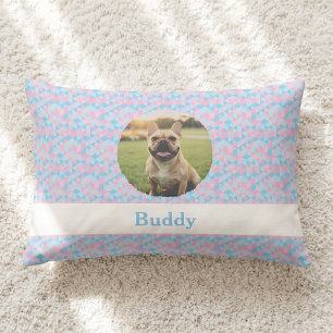 Cojín Lumbar Foto personalizada de Bulldog Francés Geométrico P