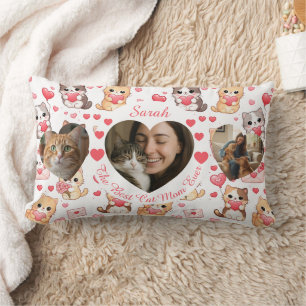 Cojín Lumbar Foto personalizada de San Valentín "Mejor mamá de
