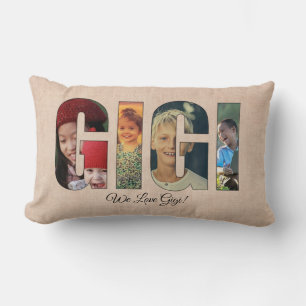 Cojín Lumbar Foto Pillow GIGI, Añadir imágenes, mensaje hacia a