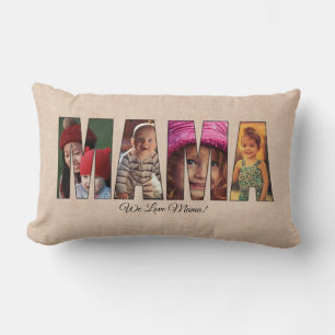 Cojín Lumbar Foto Pillow MAMA Añadir imágenes, nombre del mensa