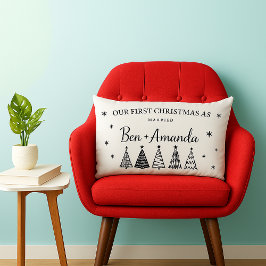 Cojín Lumbar Foto y texto de pareja personalizados