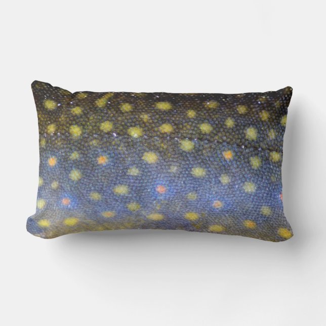 Cojín Lumbar Fotografía de Brook Trout Scales (Anverso)