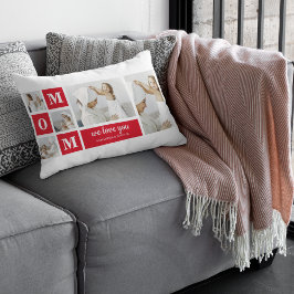 Cojín Lumbar Fotografía de Collage moderna de la mejor mamá de 