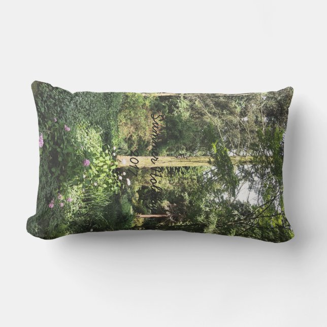 Cojín Lumbar Fotografía de la naturaleza de Hydrangea Wood Tree (Anverso)