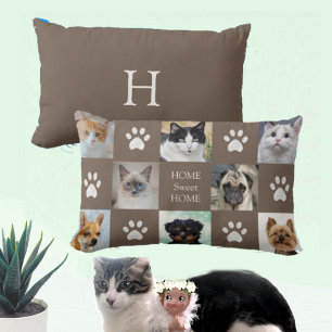 Cojín Lumbar Fotos personalizadas de gatos y perros con patas e