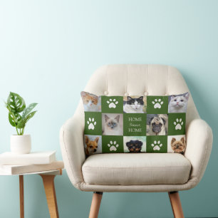 Cojín Lumbar Fotos personalizadas de gatos y perros con patas s
