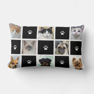 Cojín Lumbar Fotos personalizadas de gatos y perros con patrón