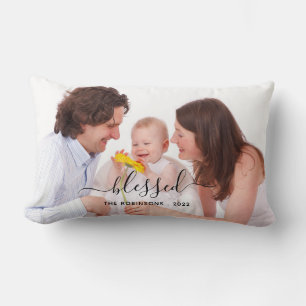 Cojín Lumbar Fotos personalizadas de las bendiciones de vacacio