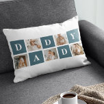 Cojín Lumbar Fotos y regalos de papi verde de los padres de la<br><div class="desc">Una moderna foto de los padres de un collage es un regalo personalizado que combina múltiples fotos de un padre o una figura del padre de una manera creativa y elegante. Implica seleccionar varias imágenes significativas y organizarlas en un formato de collage, a menudo con diseños superpuestos o similares a...</div>