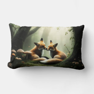 Cojín Lumbar Fox Cuddle en un bosque polvoriento