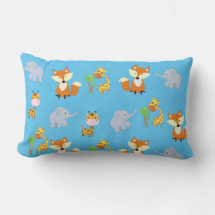 Cojín Lumbar Fox Giraffe and Elephant Print Lumbar Pillow
