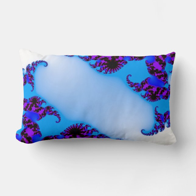 Cojín Lumbar Fractal azul (Anverso)
