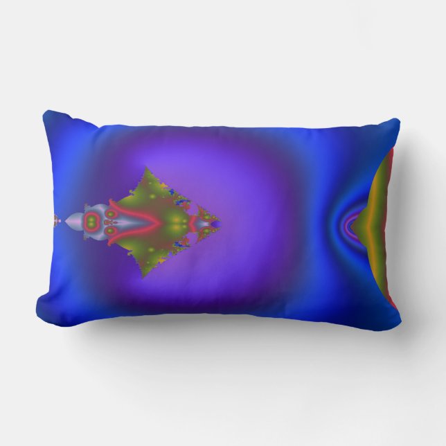 Cojín Lumbar Fractal de diamante confuso (Anverso)