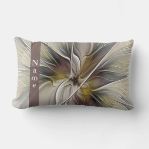 Cojín Lumbar Fractal Floral, Nombre de Colores de la Tierra de 