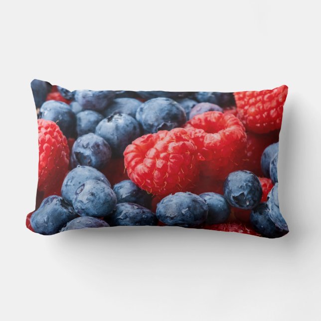 Cojín Lumbar Frambuesas y arándanos (Anverso)