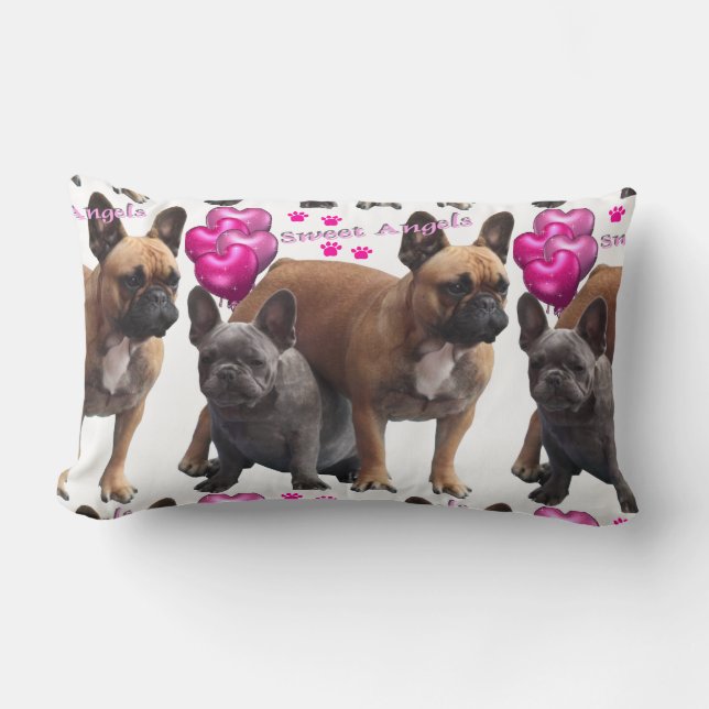 Cojín Lumbar Französische Bulldogge Sweet Angels, Kissen (Anverso)