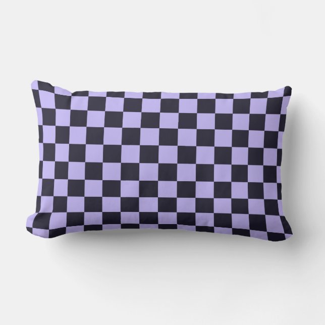 Cojín Lumbar French lilac checkerboard pattern (Anverso)