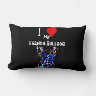 Cojín Lumbar Frenchie Gift   Me encanta mi Bulldog francés colo