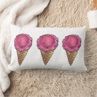 Fresa Scoop Helado Rosa Crema De Hielo Waffle Comi