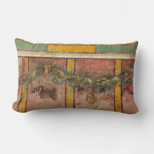 COJÍN LUMBAR FRESCO ROMANO ANTIGUO, MÁSCARA DE SÁTIRO, GUIRNALD