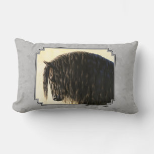 Cojín Lumbar Friesian Draft Horse Silver Gray