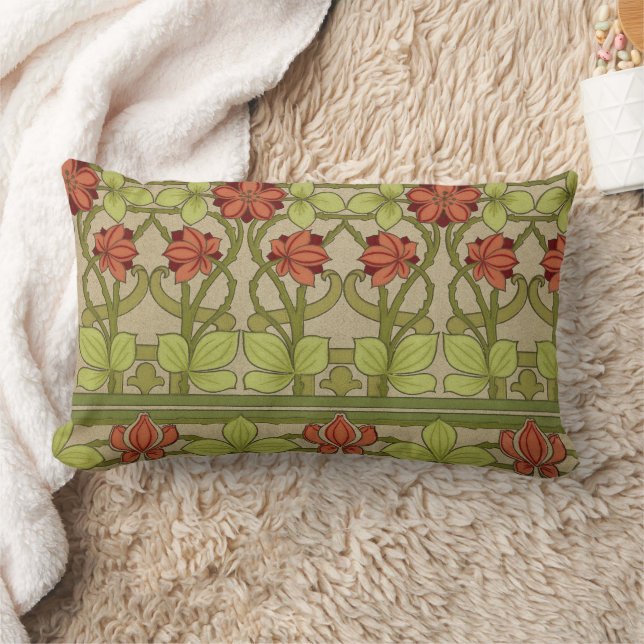 Cojín Lumbar Frieze Border Art Nouveau Floral (Manta)