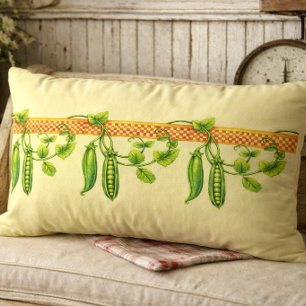 Cojín Lumbar Friso de patrón de vainas de guisantes Art Nouveau