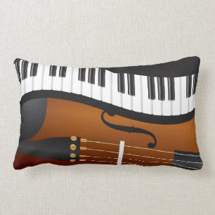 Cojín Lumbar Frontera ondulada de los teclados de piano con la