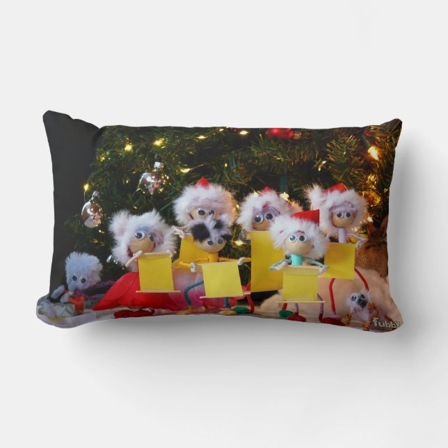 Cojín Lumbar Fubby's die een Kerstkoor vormen voor de Kerstboom (Anverso)
