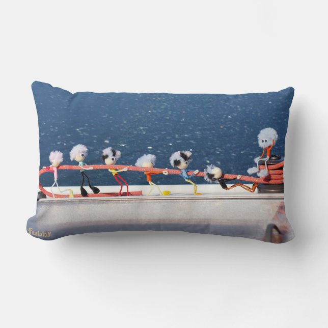 Cojín Lumbar Fubby's die een lijn lieren van een Zeilboot. (Anverso)