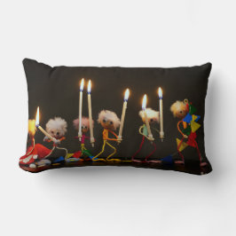 Cojín Lumbar Fubby's die feestelijk met kaarsjes lopen, grappig