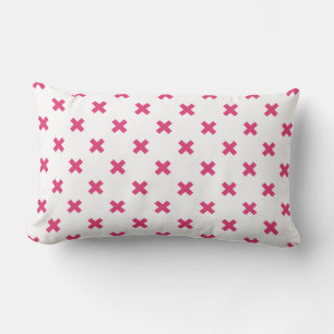 Cojín Lumbar Fuchsia cruza puntos en blanco