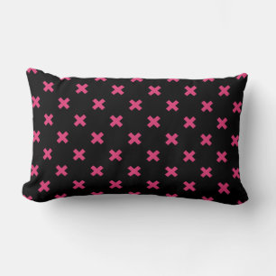 Cojín Lumbar Fuchsia cruza puntos en negro
