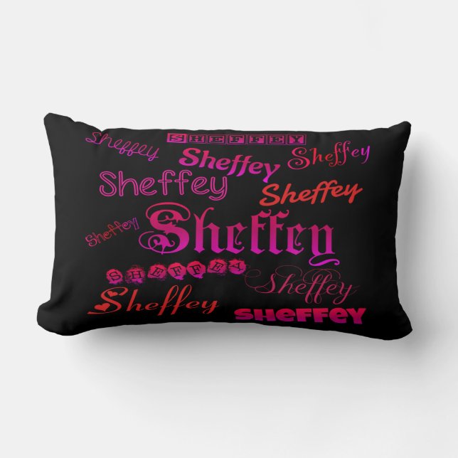 Cojín Lumbar Fuentes Sheffey - rosa y rojo (Anverso)