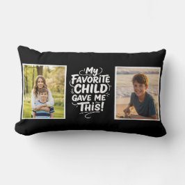 Cojín Lumbar Fun Favorite Child Gave Me This 2 Photo Mom black