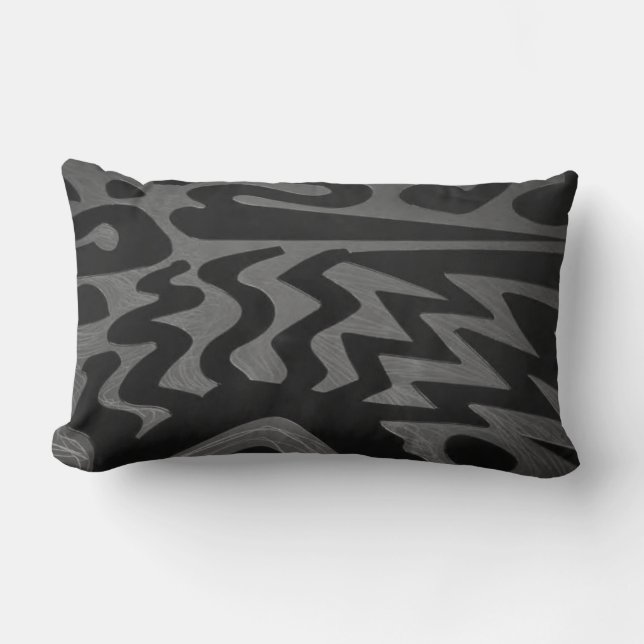 Cojín Lumbar Funky Gray Zigzag Pillow (Anverso)