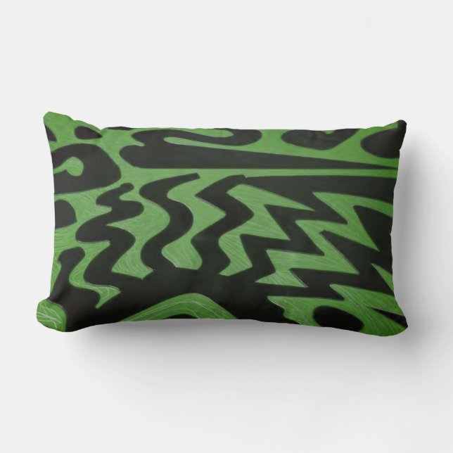 Cojín Lumbar Funky Green Zigzag Pillow (Anverso)
