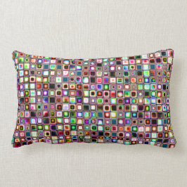 Cojín Lumbar Funky Mosaico Patrón De Baldosas Con Tonos De Joya