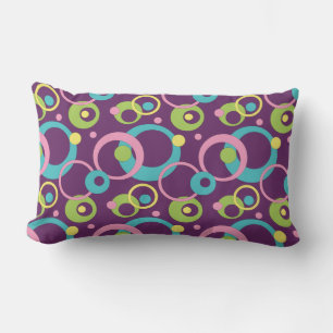 Cojín Lumbar Funky Purple Circles Pillow
