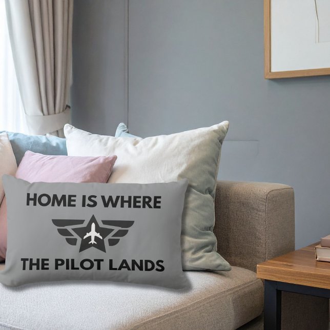 Cojín Lumbar Funny Home Is Where The Pilot Lands Plane Welcome  (Subido por el creador)