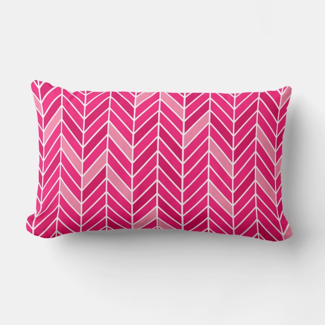 Cojín Lumbar Fuschia Cantilevered del estrecho el | de Chevron (Anverso)