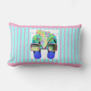 Cojín Lumbar Gafas + Chanclas Rayas Rosas